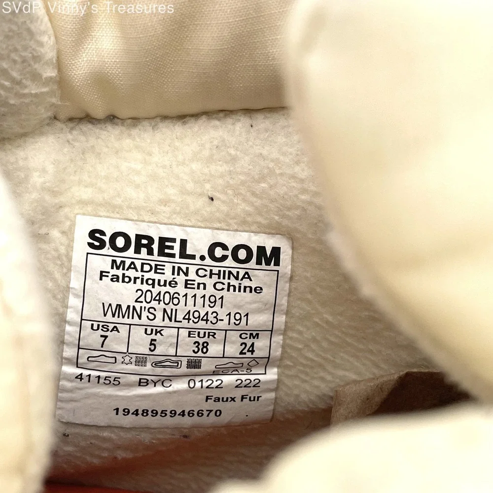 Sorel Out N About Puffy Mid Boots Womens 7 NL4943 Cream Winter Zip Shoes